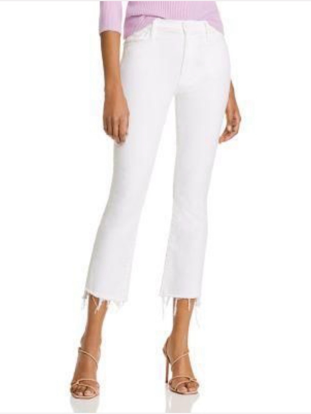 MOTHER White Cropped Frayed-Hem Jeans
New with tags